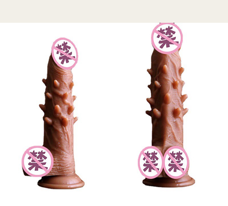 2Size Flexible Silicone Spike Reusable Bump Dildo Anal Plug Masturbator Penis gallery