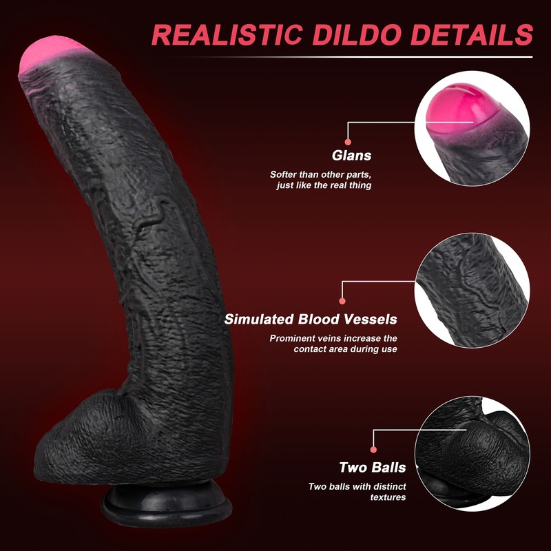 3 Sizes Silicone Realistic Black Dildo Vagina Anal Massager Women Men Sex Toys gallery