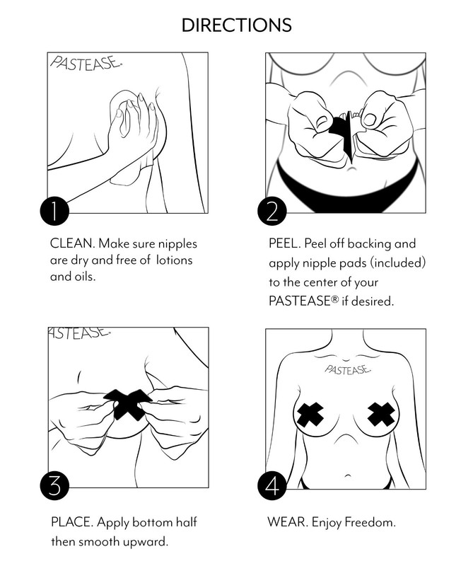 Pastease Black Censor Bars Waterproof Pasties for the girls, New gallery
