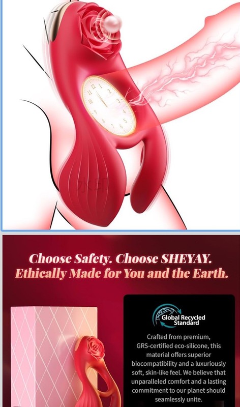 Cock Ring Rose Clit G Spot Stimulator Testicle Massager for Couples Men Women gallery