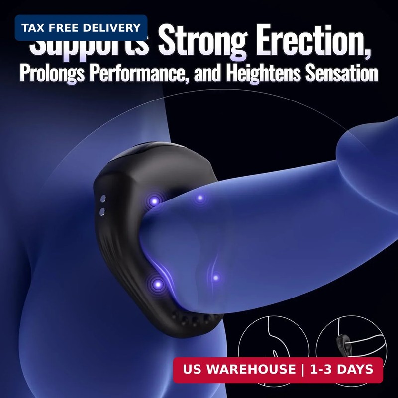 LUXONIA Vibrating Cock Ring Ergonomic Contour, 10 Vibrations Sex Toys for Men Si gallery