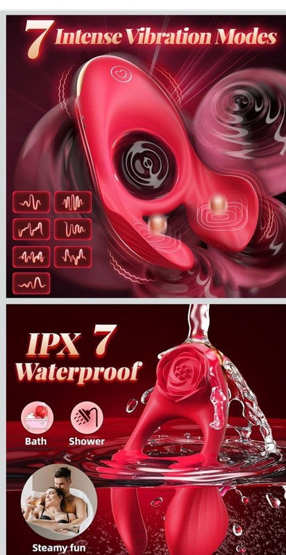 Cock Ring Rose Clit G Spot Stimulator Testicle Massager for Couples Men Women gallery