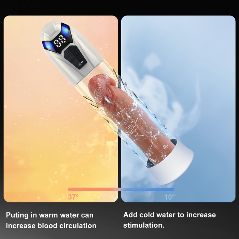 Male Penis Pump Adult Sex Toys for Men Automatic Enlargers & Extend L, White gallery
