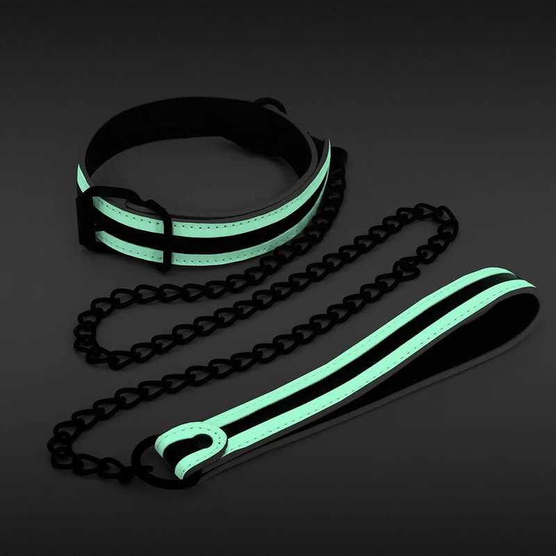GLO Bondage Collar & Leash Green gallery