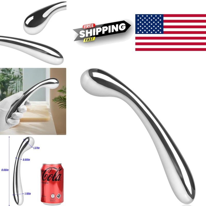 Silver Stainless Steel Butt Plug with Ergonomic Curve for Enhanced Stimulation
