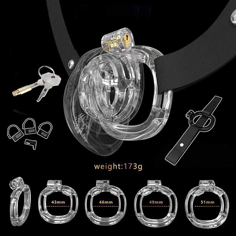 Pussy Shape Design Chastity Cage for Sissy Male Ring Lock Device Belt Constraint