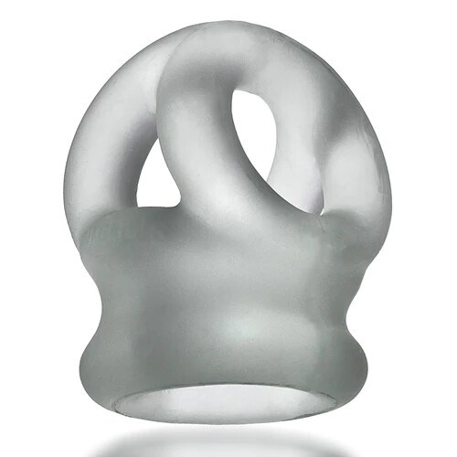 Oxballs Tri-Squeeze Stretchy Penis Cage Cocksling and Ball Stretcher Clear Ice