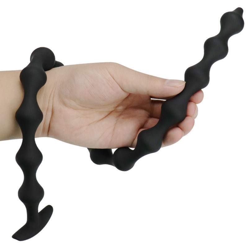 Soft Bendable Squeezable XL Extra Long Anal Beads Butt Plug Dildo Sex Toys Women gallery