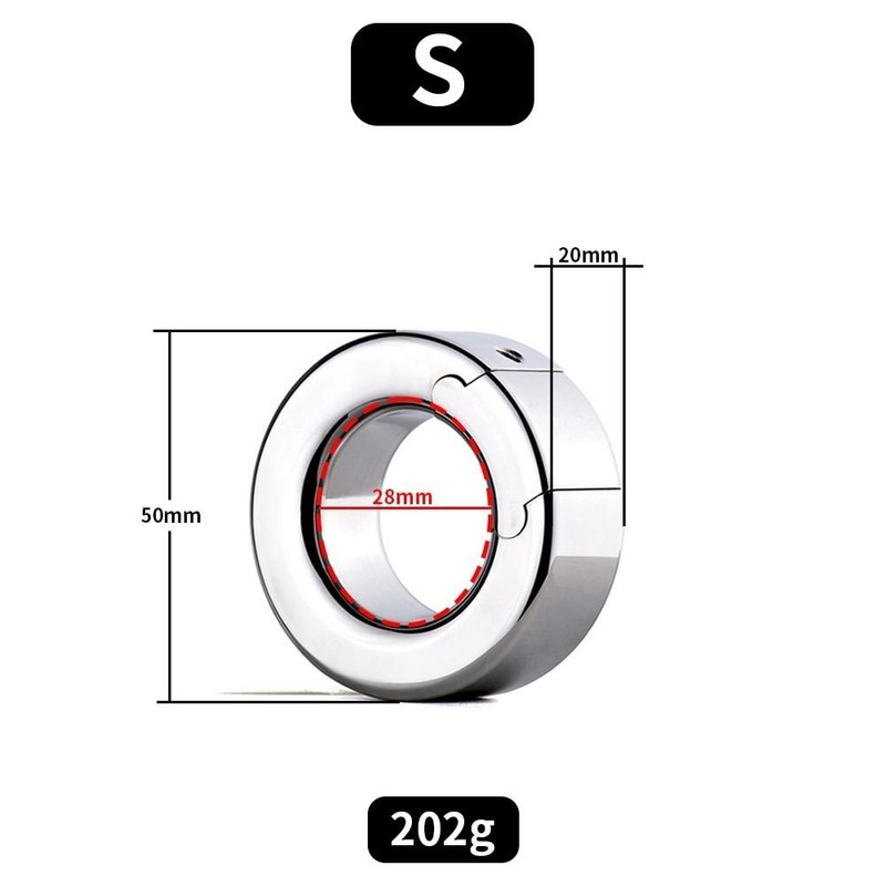 Male Penis Ring Weight Heavy Ball Stretcher Stainless Steel Cock Ring Enhancer