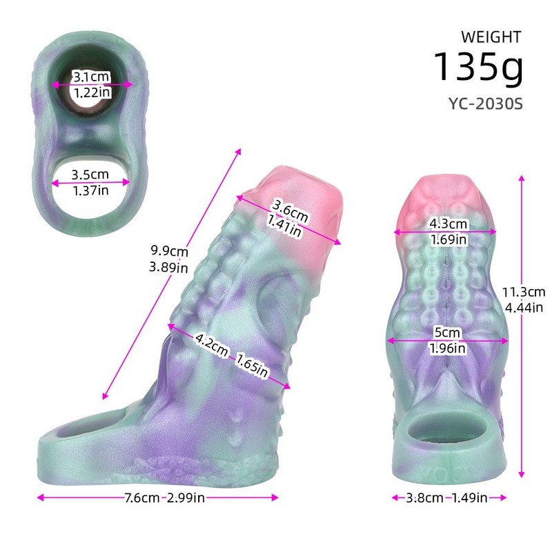 Cock Sleeve Penis Extender Sheath with Cock Ring Fantasy Tentacle Penis Sleeve