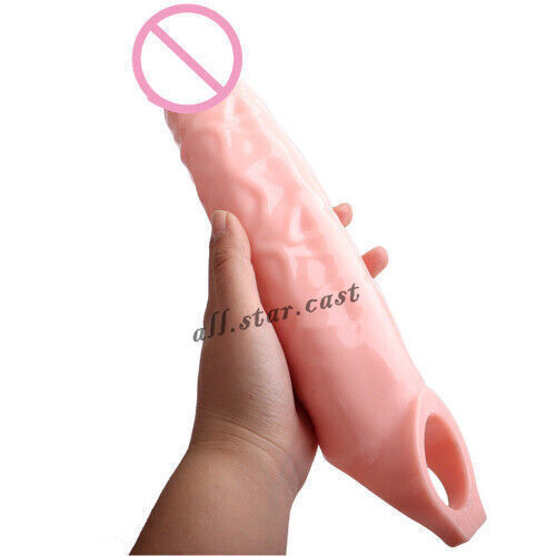 Penis Big Sleeve Reusable Silicone Condom Penile Stretcher Delay Enlarge gallery