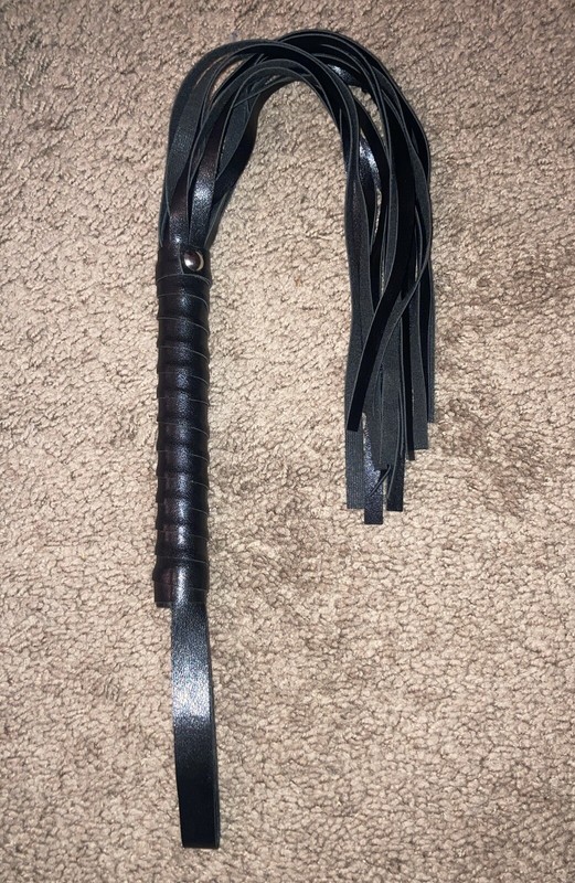 Small Faux Leather Flogger Flogging BDSM Sex Toy Bondage Whip Spanking Black 23”