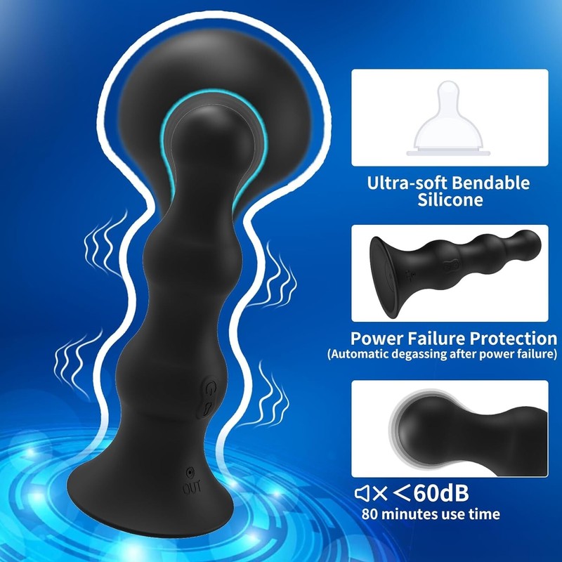 Vibrating Butt Plug Inflatable Dildo Prostate Massager Anal Beads Sex Toys gallery