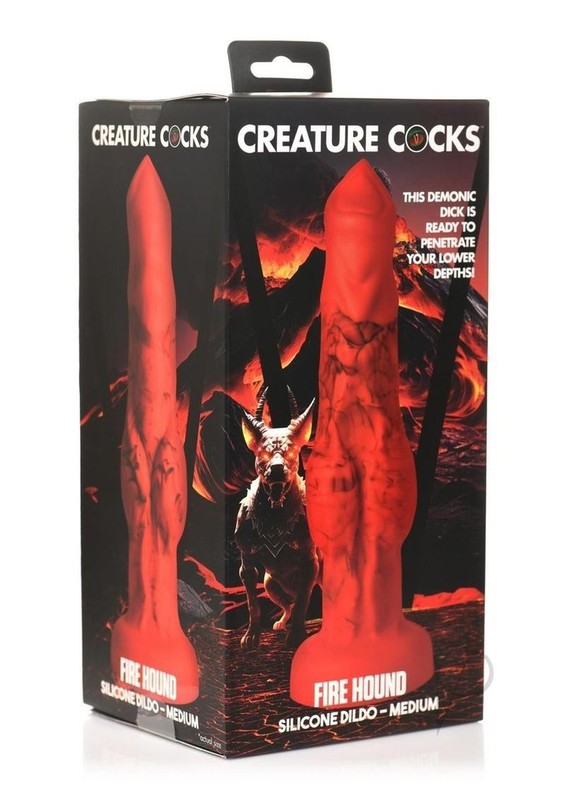 Creature Cocks Fire Hound Silicone Dildo – Medium – Red/Black
