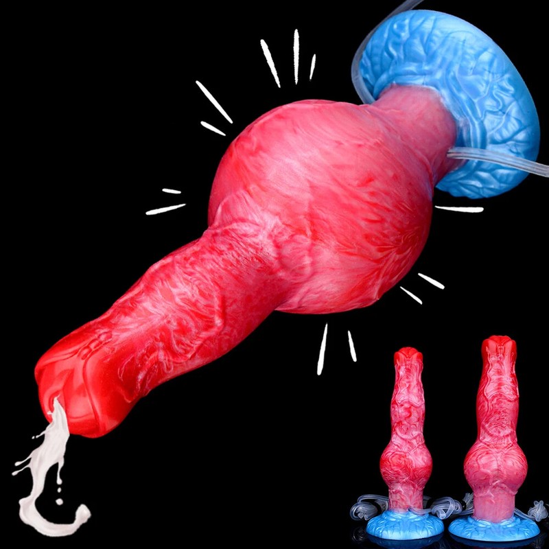 Penis Ejaculation Anal Plug Dildo with Squirting Function Strong Sucker Sex Toy