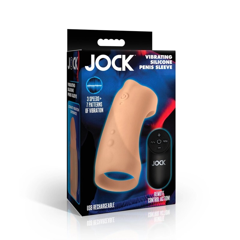 Curve JOCK Vibrating Silicone Penis Sleeve Medium- Penis Extension Cock Enhancer