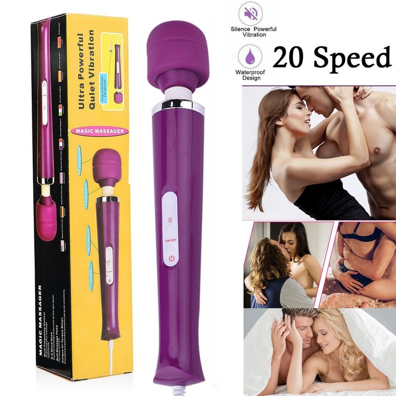 20-Speed Large Powerful Wired Massager Wand Full Body Vibrating Massage Therapy