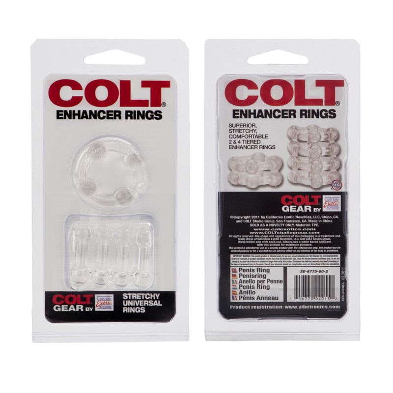 Colt Male Enhancer Rings 2 pc 2 & 4 Tiered Nub Erection Ring Support