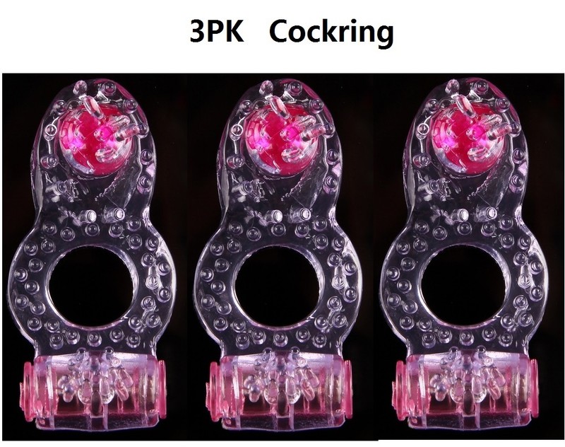 3PK Vibe Cock Ring Silicone Clitoral Stimulator vibradores sexuales for Men Pink