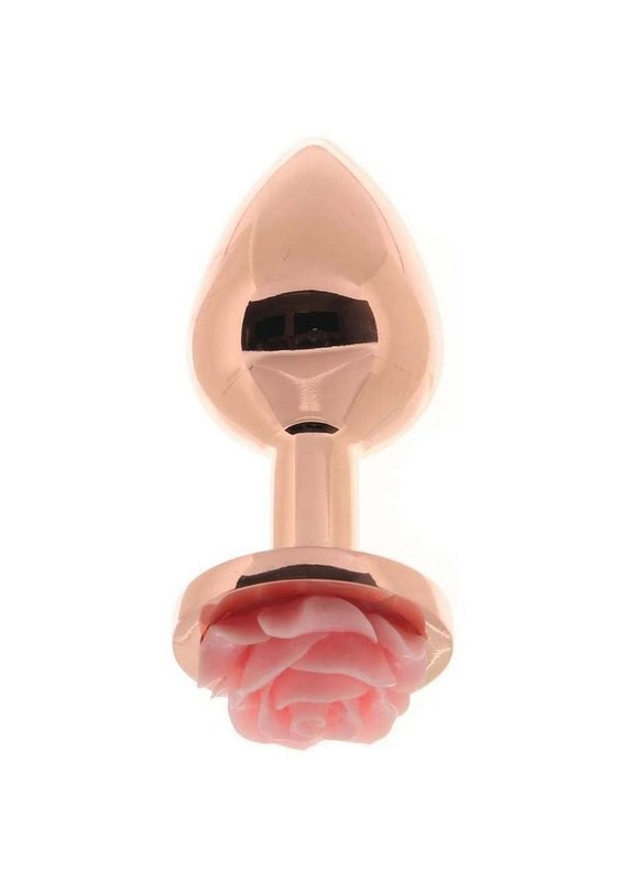 Rear Assets Rose Aluminum Anal Plug - Medium - Pink/Rose Gold gallery
