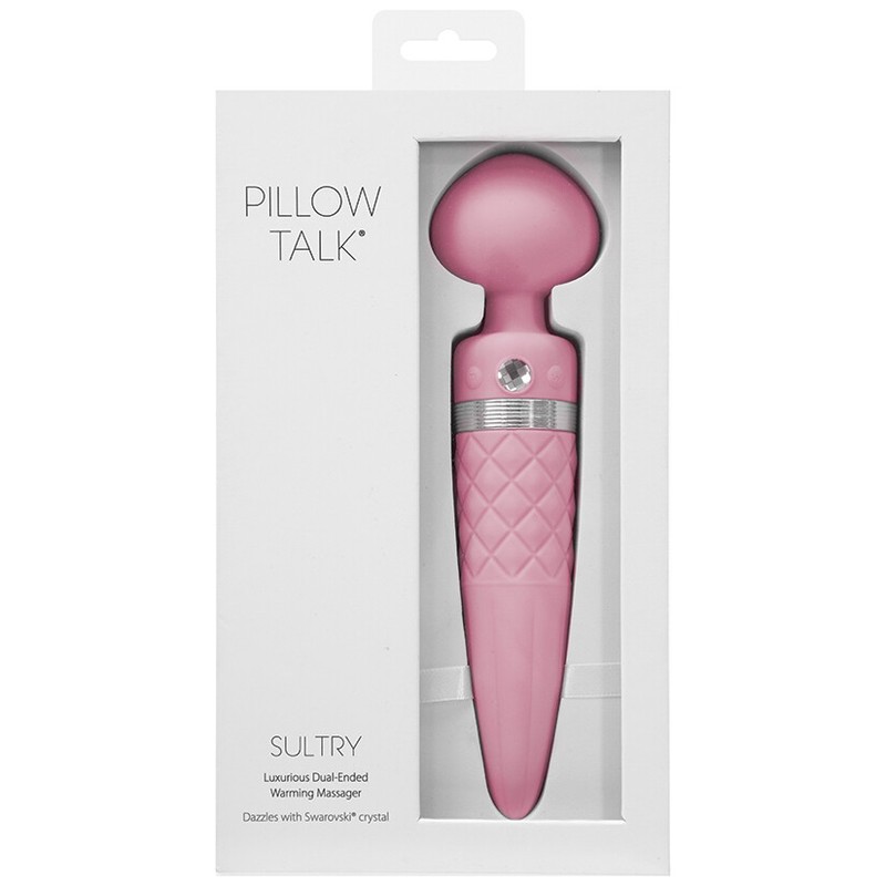 Pillow Talk SULTRY G-Spot Wand Massager Silky Silicone & Swarovski Crystal