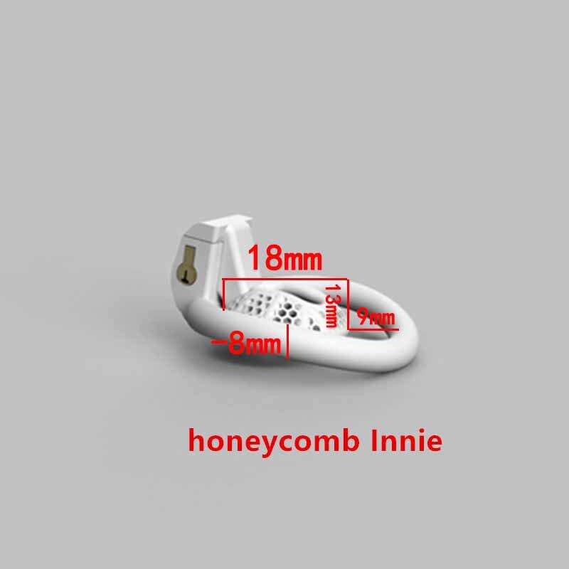 Resin Male Sissy Chastity Device Inverted Cage for Men Locking with 4 Snap Rings