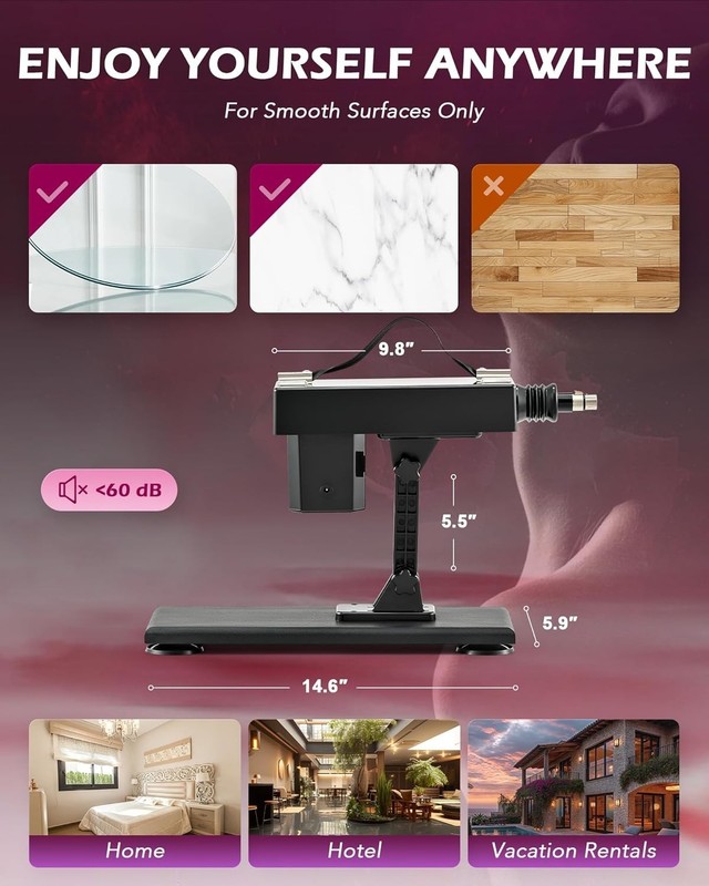 Automatic Sex Machine with 6 Attachments for Adjustable Pleasure and Thrusting gallery