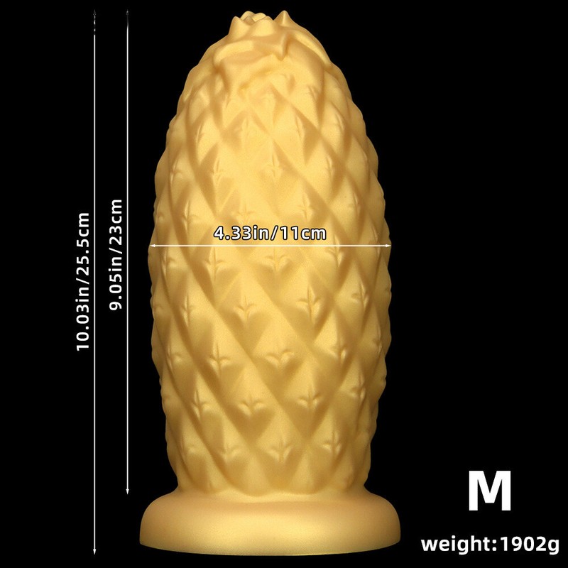 Gold Silicone 13cm Pineapple Penis Large Anal Plug Supplies Anal Dilator Sex Toy gallery
