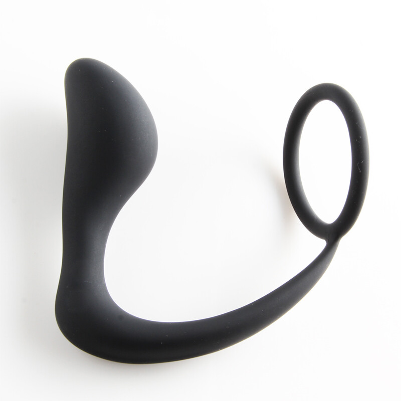 Waterproof-Butt-Plug-Cock-Ring-Ass-Gasm-Prostate-Massager-P-Spot-Silicone-Black gallery