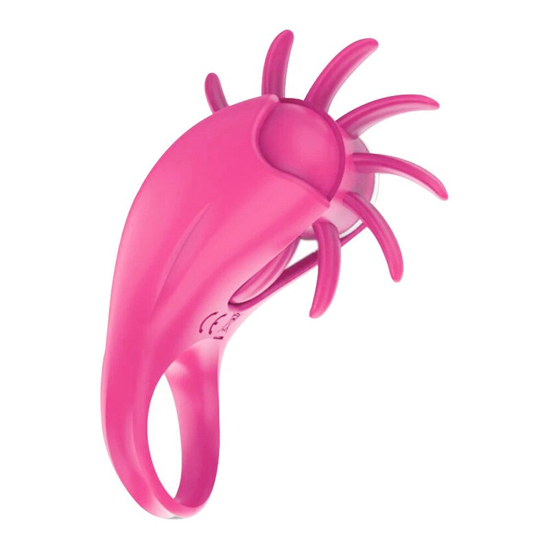 Rotating Tongue Vibrating Cock Ring Oral Sex Licking Stimulator Sex Toy for Men