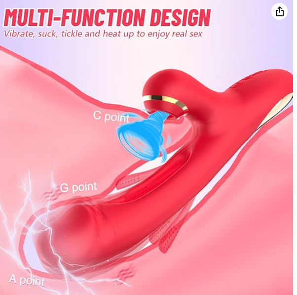 Rose Tongue Licking Sucking Clitoral Vibrator Thrusting Dildo Sex Toys for Women