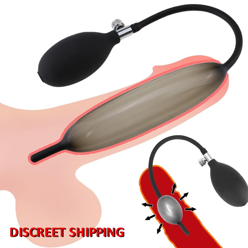 Male Silicone Inflatable Penis Plug Urethral Sounding Stretcher Tube Sex Toy Men