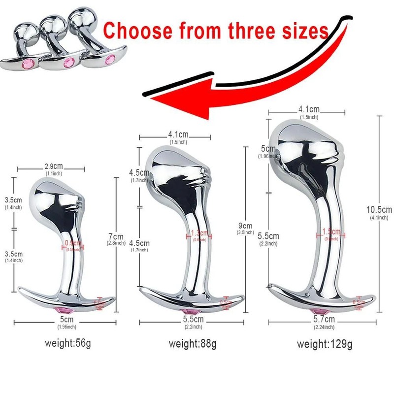 Metal Steel G-Spot Anal Butt Plug Prostate Massager Probe Sex Toys For Men Women gallery