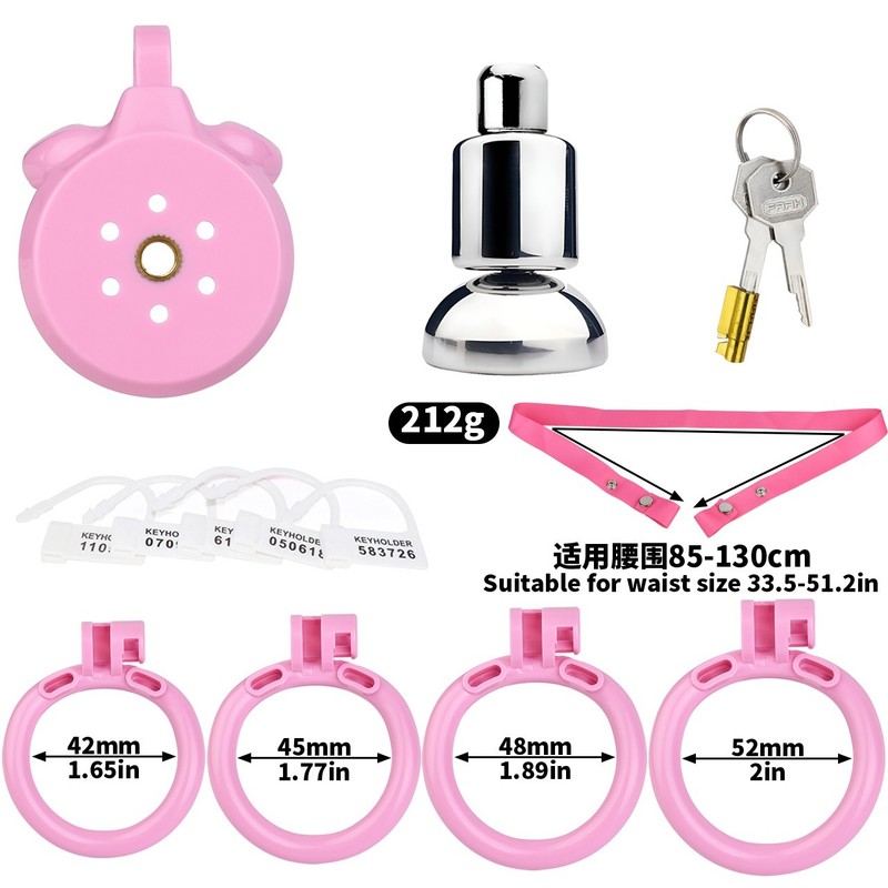 Resin Male Chastity Cage Penis Cage With Belt Metal Urethra Tube BDSM Lock Rings gallery