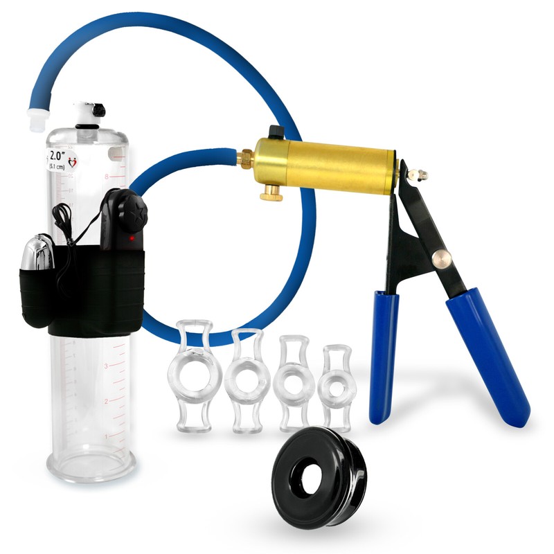 Vibrating Penis Pump LeLuv ULTIMA Premium Hose 9 Inch | 4 Rings & Black Seal
