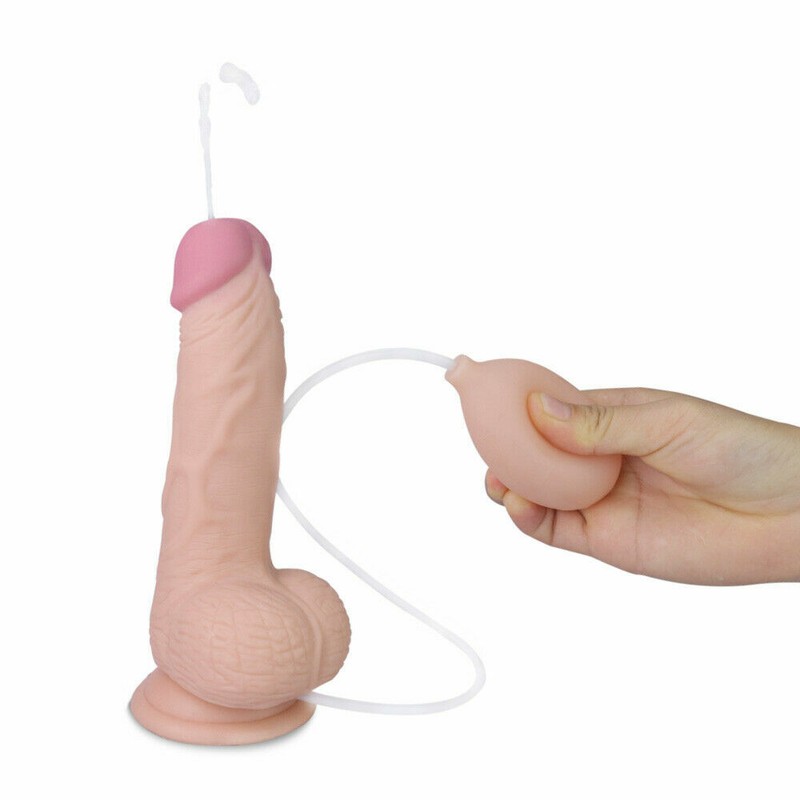 8 "Realistic Soft Ejaculating Dildos Squirting Cumming Softee com Ventosa gallery