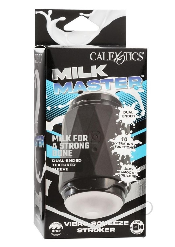 Milk Master Vibro Squeeze Rechargeable Silicone Stroker – Black