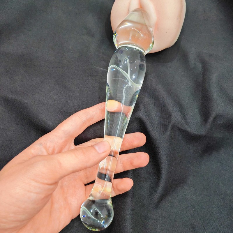 Glass Masturbator Dildo Anal Butt Plug Stimulator Sex Toy G-Spot Massager Wand gallery
