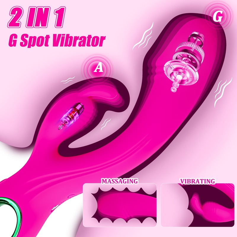 2 IN 1 G-Spot Vibrator Clitoris Stimulator with Plug for Female Prostate Dildo