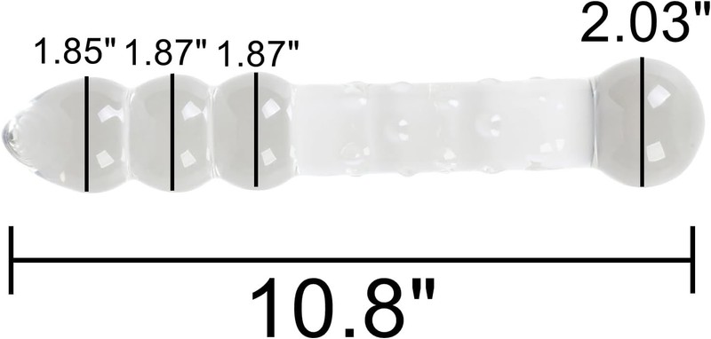 Large Ball Glass Dildo Crystal Female Masturbator G-spot Stimulator with Anal Be gallery