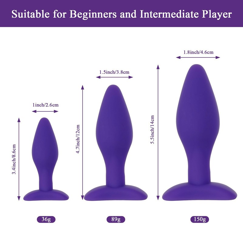 3x Anal Training Set - Silicone Anal Butt Plug Adult Sex Toys for Women gallery