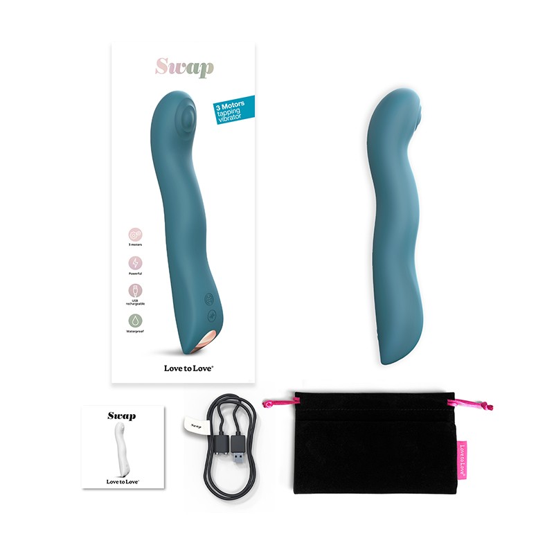 Love To Love Swap Rechargeable Triple Motor Tapping Silicone G-Spot Vibrator Tea