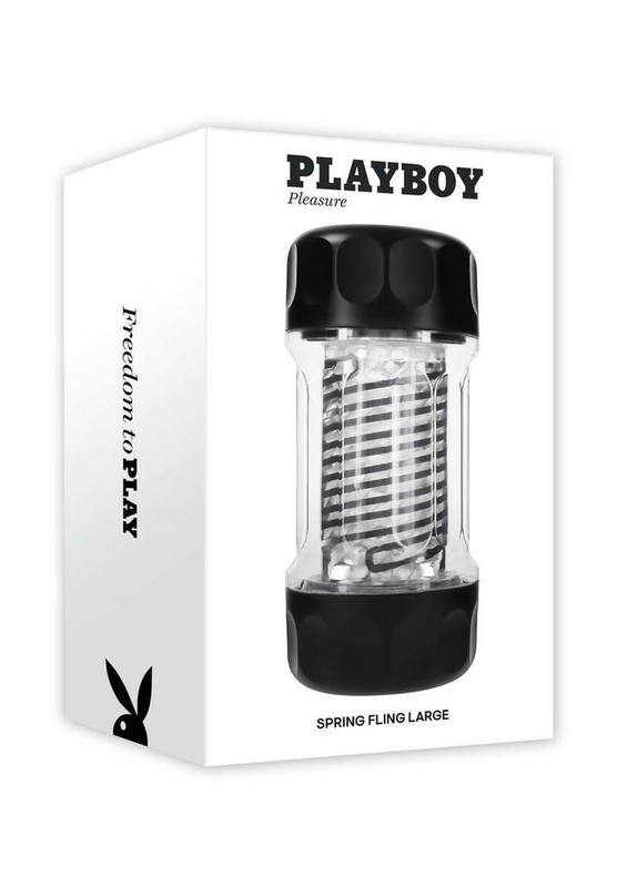 Playboy Spring Fling Stroker - Large - Clear/Black (FREE GIFT & SHIPPING!)
