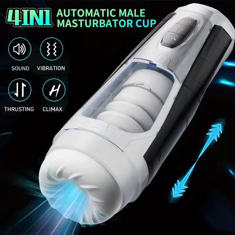 Male Masturbaters Automatic HandsFree Telescopic Cup Sucking Stroker Men Sex Toy