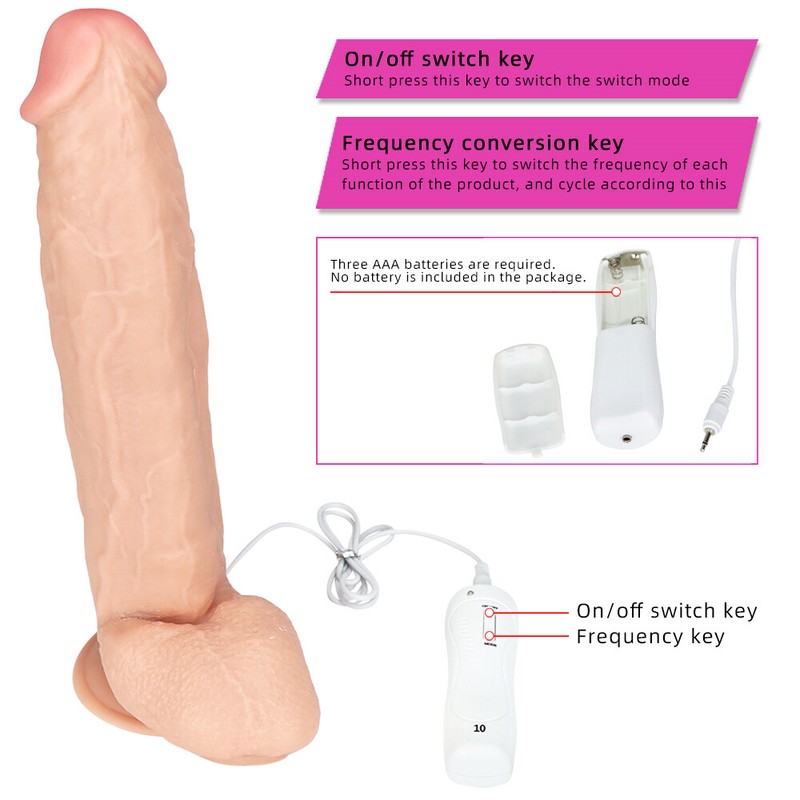 10-frequency Vibration Realistic Huge Dildo Penis Anal Plug Dong Sex Toys Women gallery