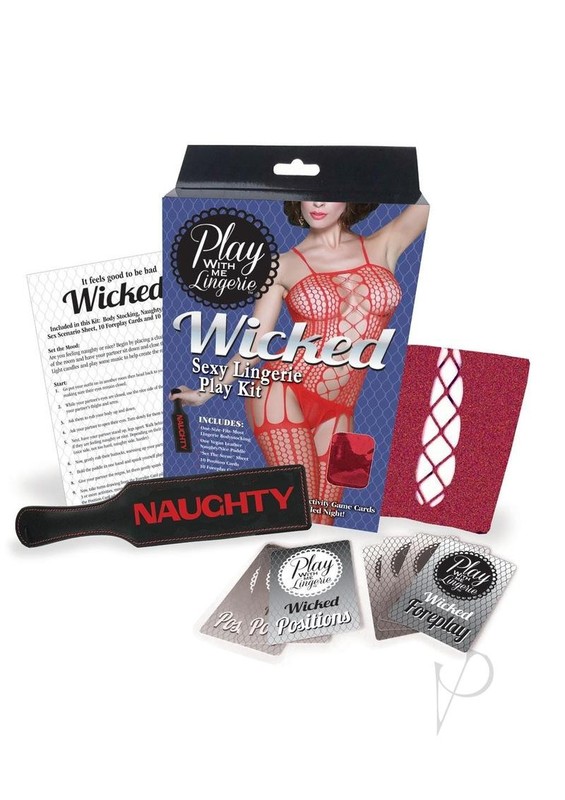 Play with Me Lingerie Wicked Sexy Lingerie Play Kit – Red/Purple