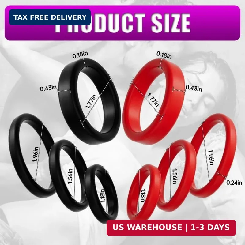 8 Pcs Penis Ring Set Sex Toys for Men, Medical Grade Silicone Cock Rings Penis S gallery