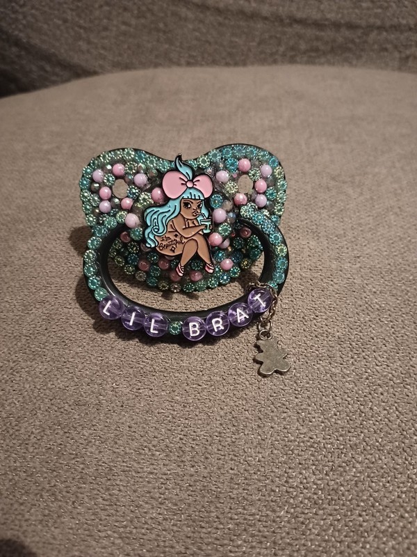 Adult Pacifier/ »Lil Brat » With Charm