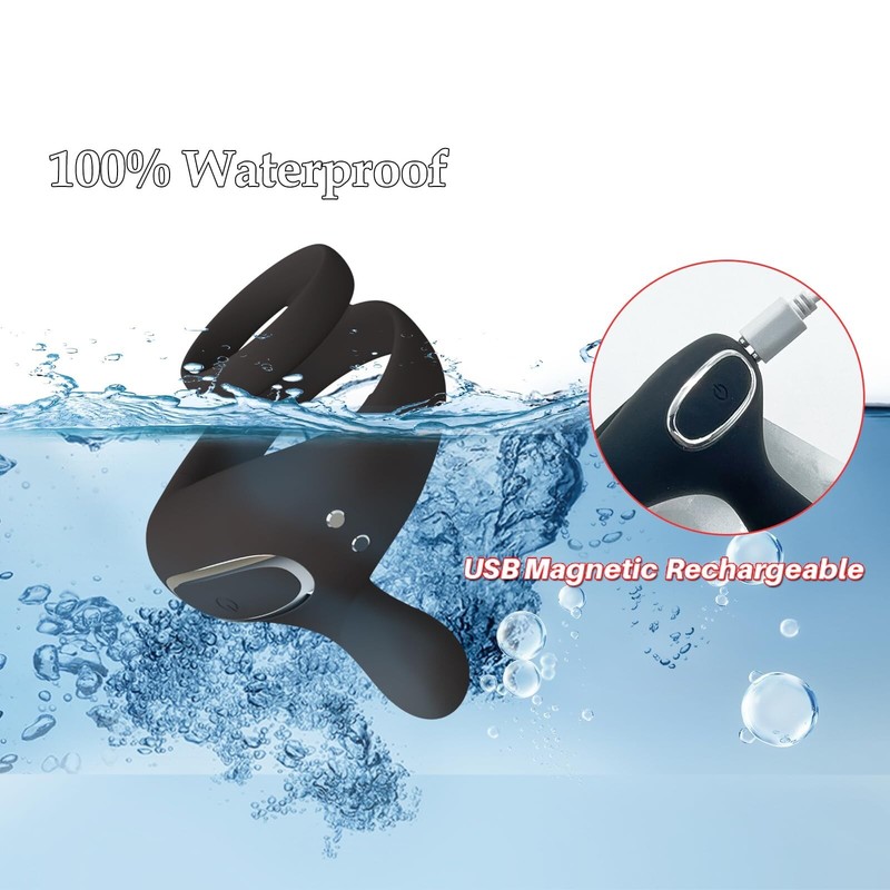 Vibrating Penis Cock Ring Clit G-spot Stimulator Couple Dildo Sex Toys for Men gallery