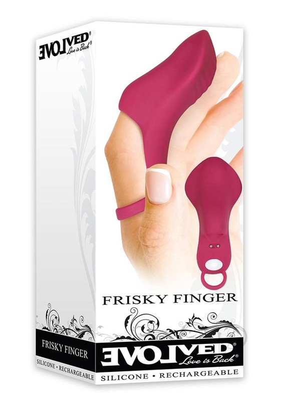 Frisky Finger Rechargeable Silicone Finger-Grip Vibrator – Burgundy